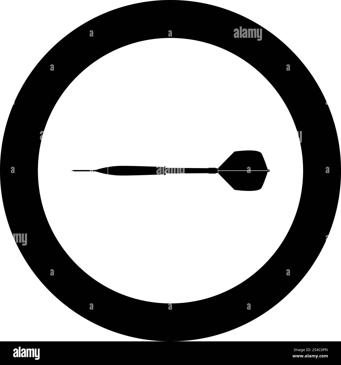 Dart arrow black icon in circle vector illustration isolated flat style ...