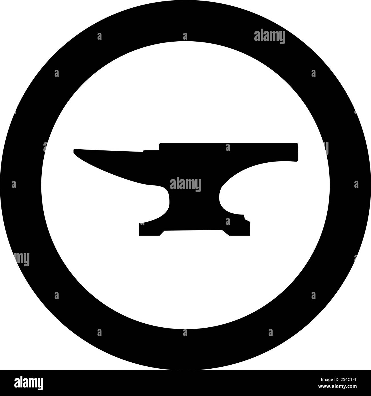 Anvil block icon black color in circle vector illustration isolated ...