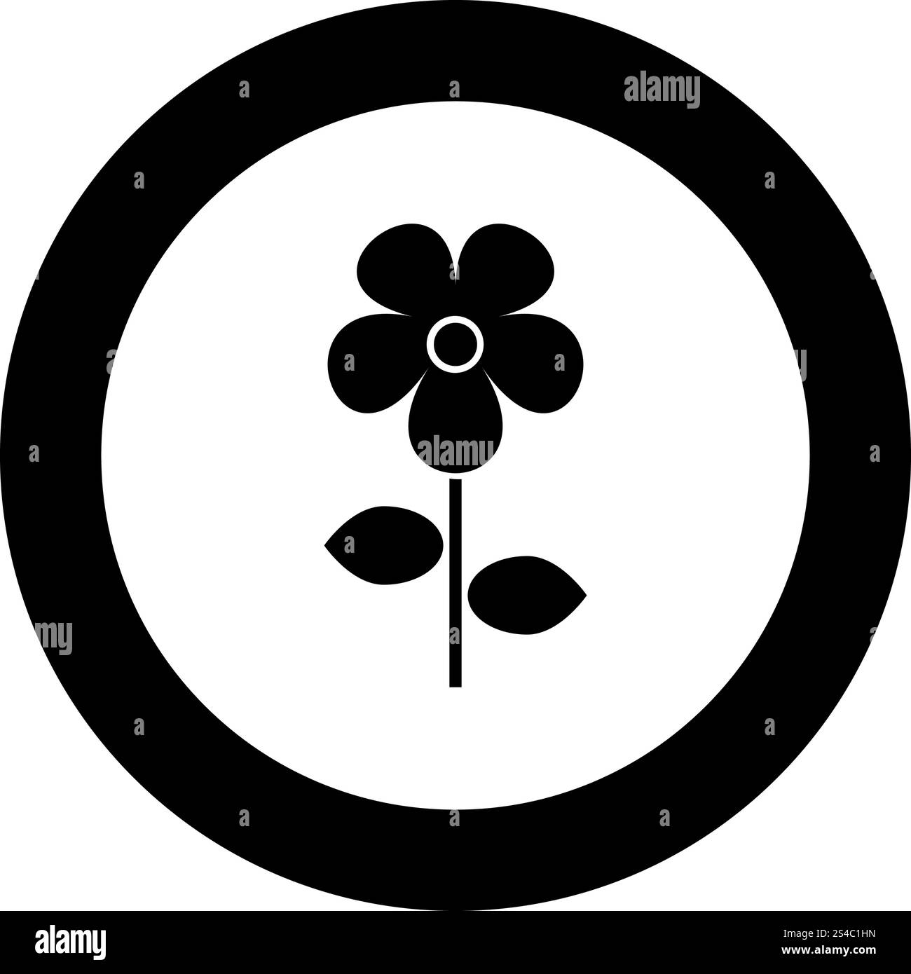 Flower icon black color in circle vector illustration isolated Stock ...