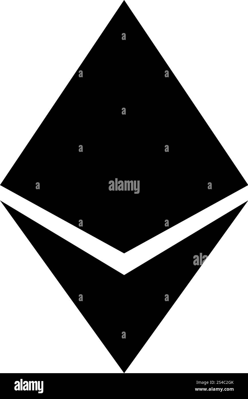Etherium icon black color vector illustration flat style simple image Stock Vector