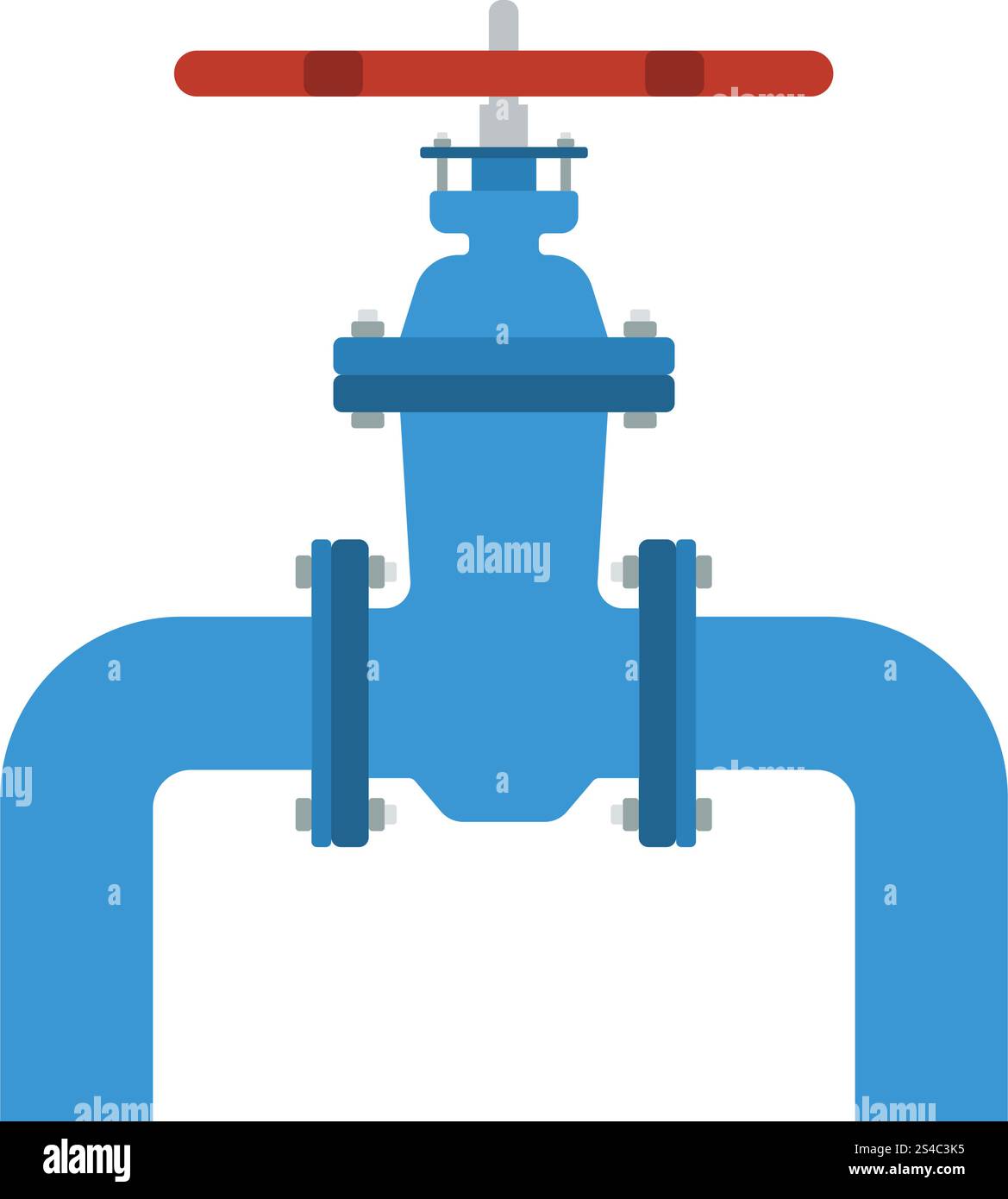 Icon of Pipe with valve. Flat color design. Vector illustration Stock ...