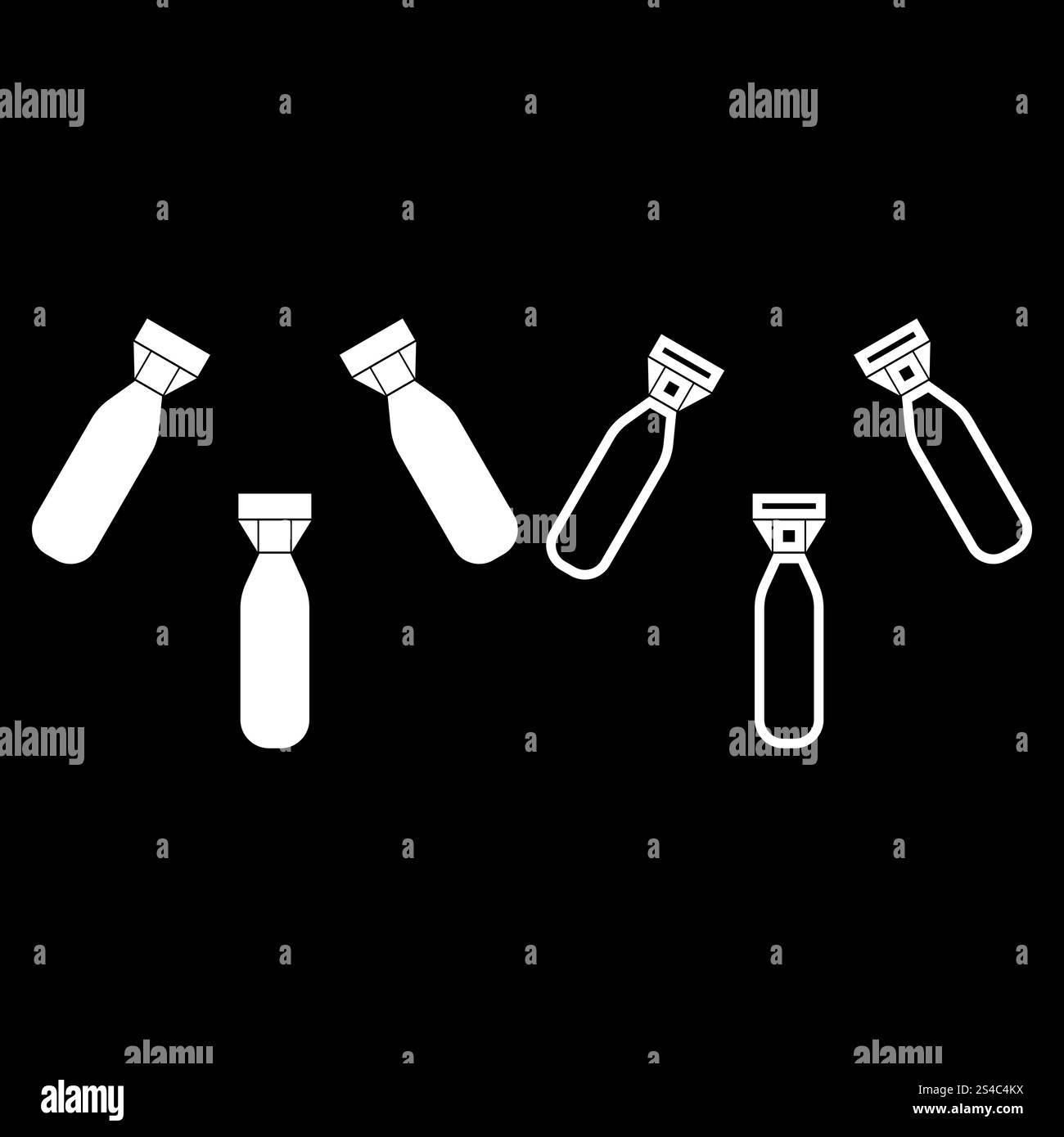 Military air bomb icon set white color vector illustration flat style ...