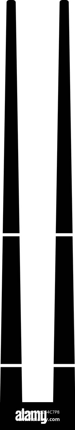 Chinese chopsticks icon black color vector illustration flat style ...