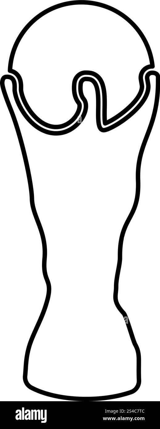 Soccer cup icon black color vector illustration flat style outline ...