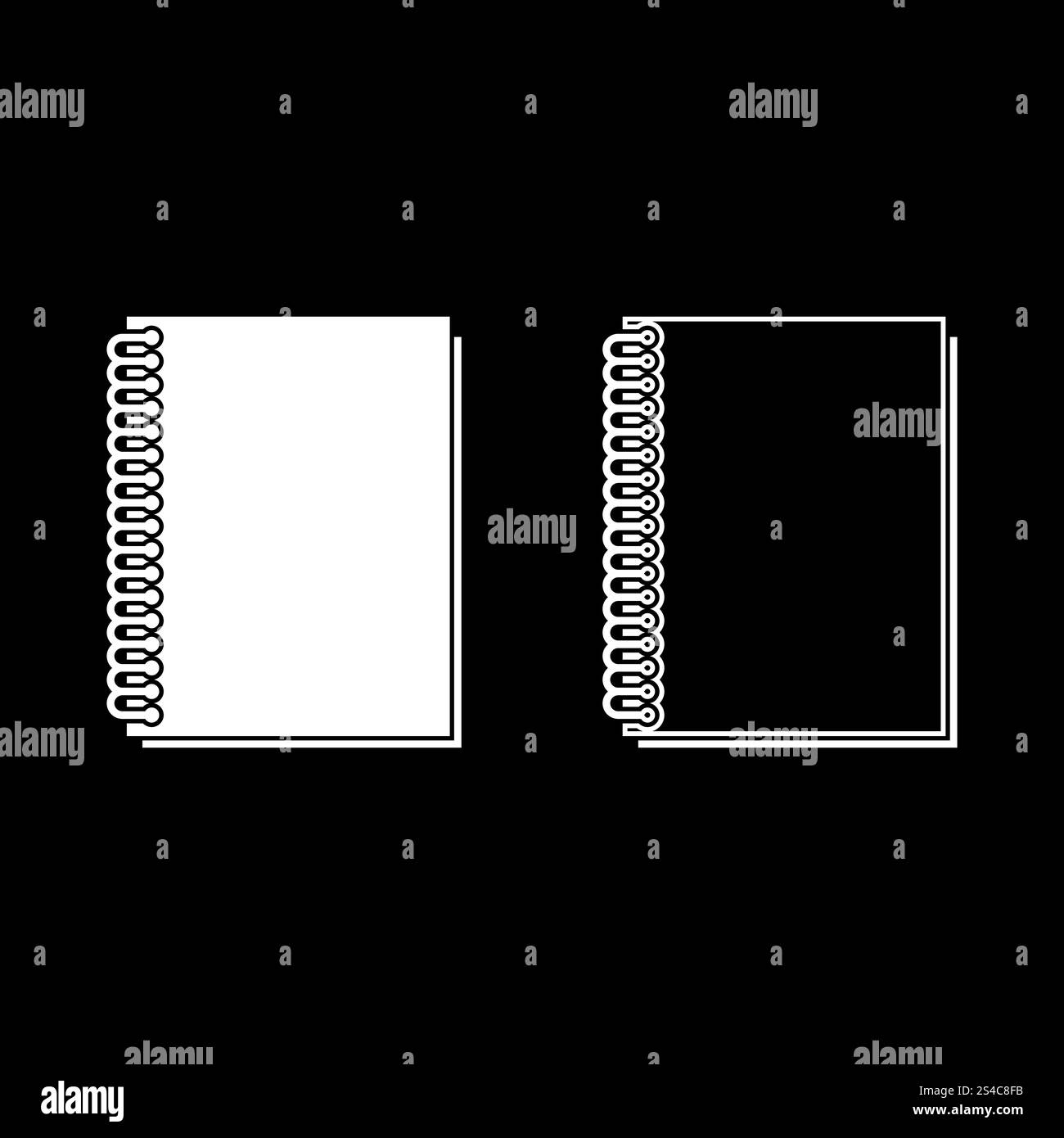 Notebook with spring icon set white color vector illustration flat ...
