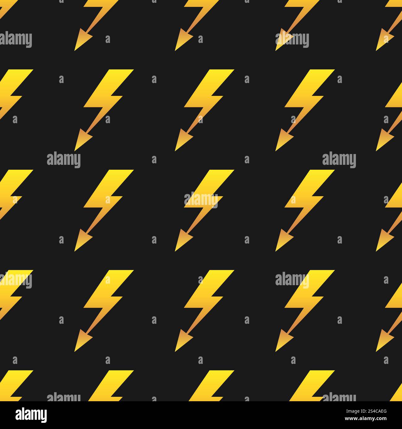 Yellow lightnings black vector seamless pattern. Yellow lightnings black. Vector background seamless pattern ilustration Stock Vector