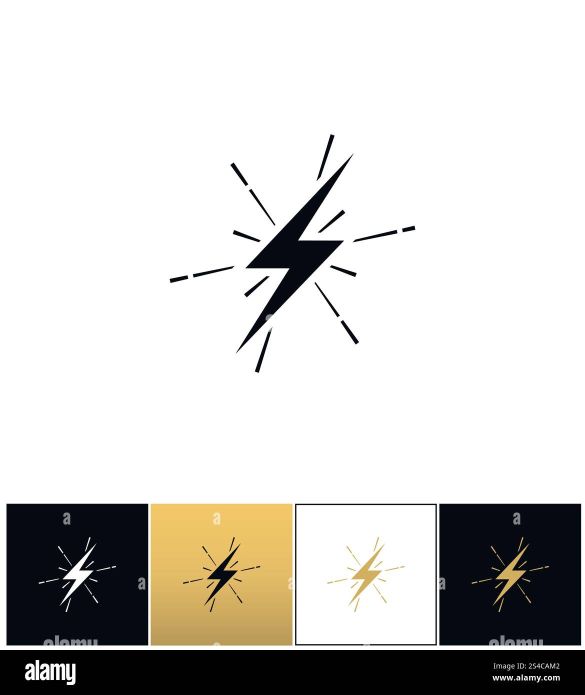 Lightning thunderbolt sign or strike electric bolt vector icon ...
