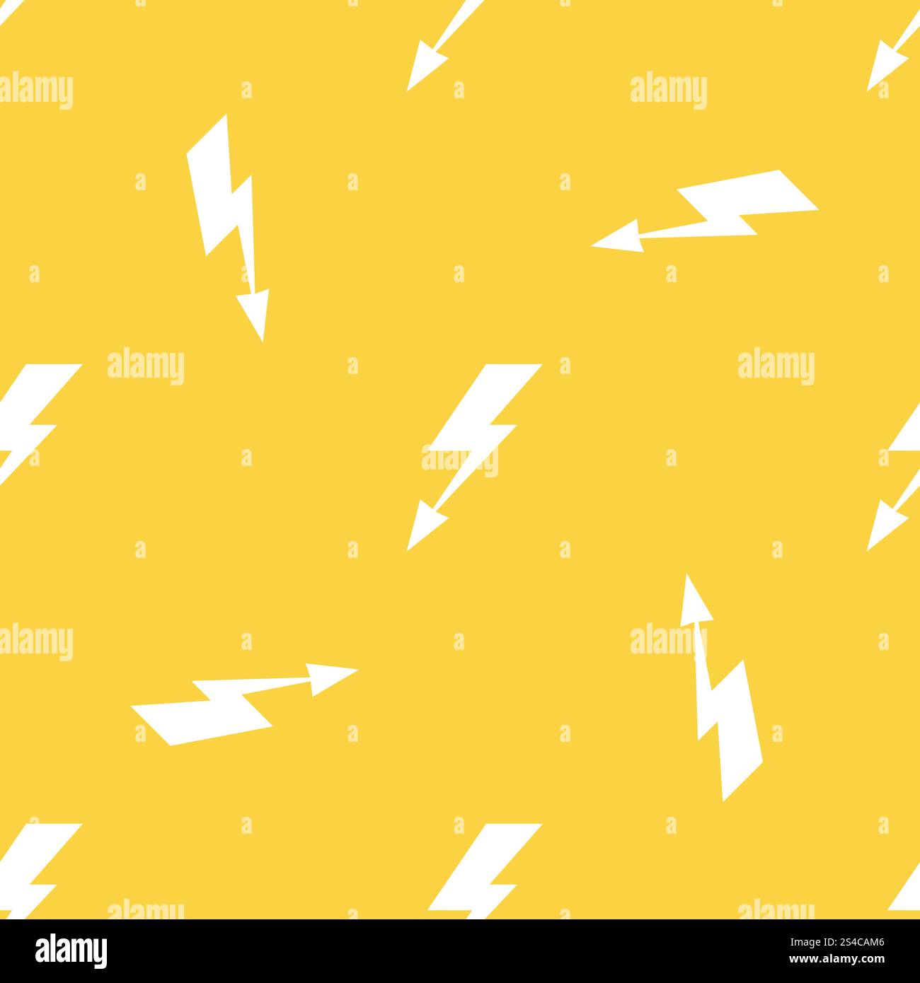 White lightnings yellow vector seamless pattern. White lightnings yellow seamless pattern background. Vector illustration Stock Vector