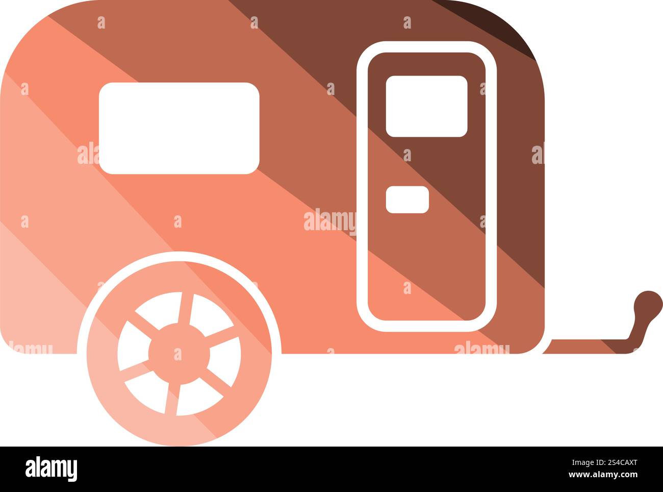 Camping family caravan car icon. Camping family caravan car icon. Flat ...