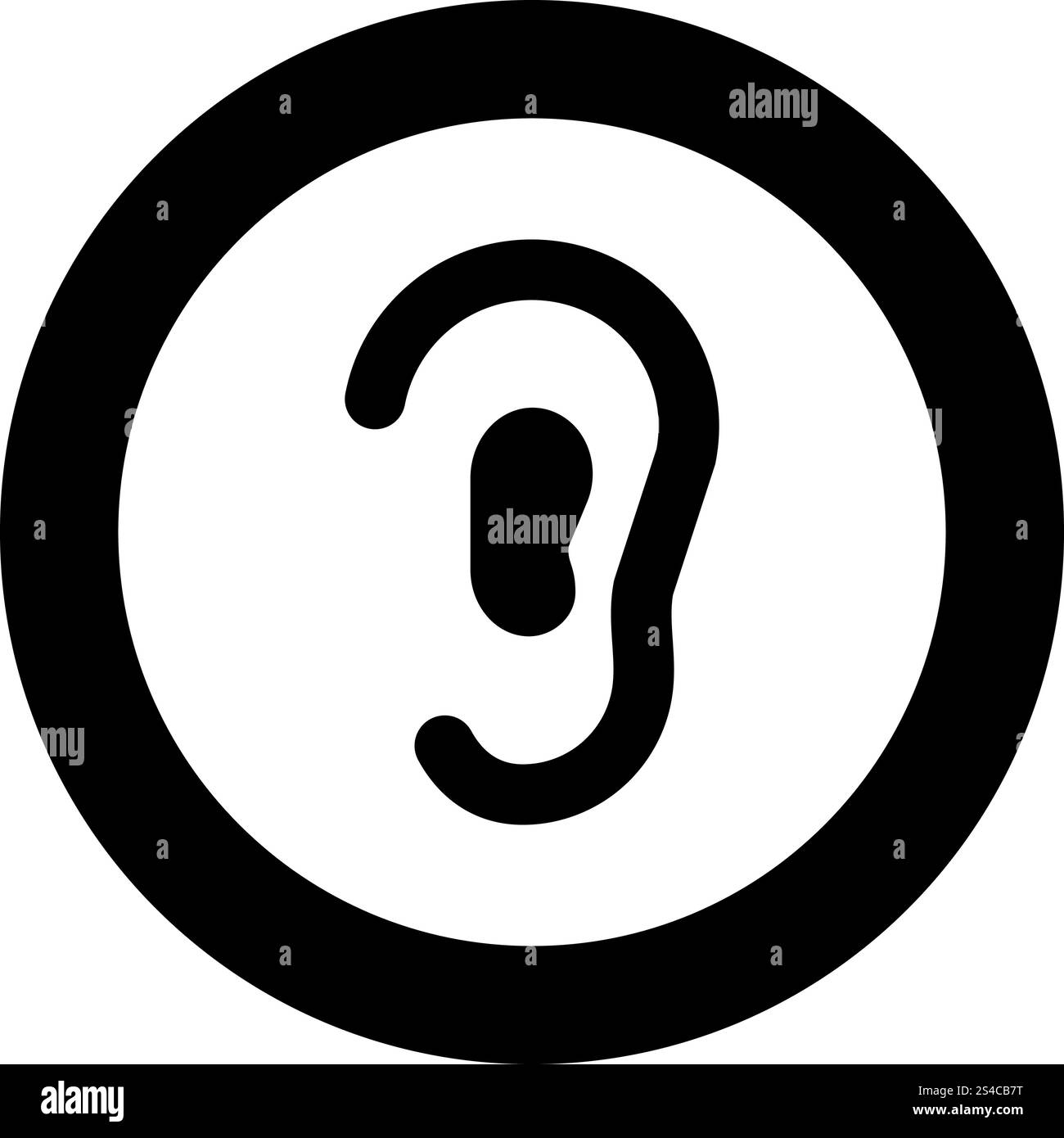 Ear icon black color in circle round vector illustration Stock Vector ...