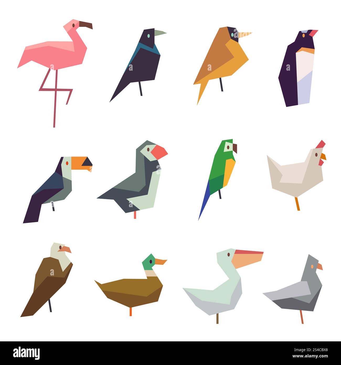 Cute birds vector flat icons set. Cute birds vector flat icons set ...