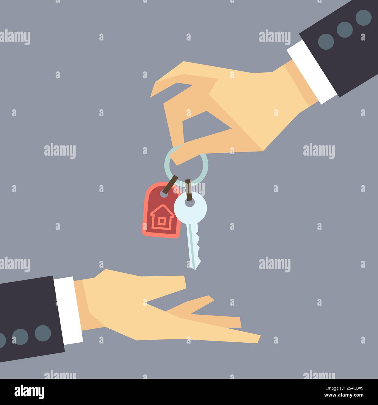 Hand giving house keys. vector real estate, buying home concept. Hand ...