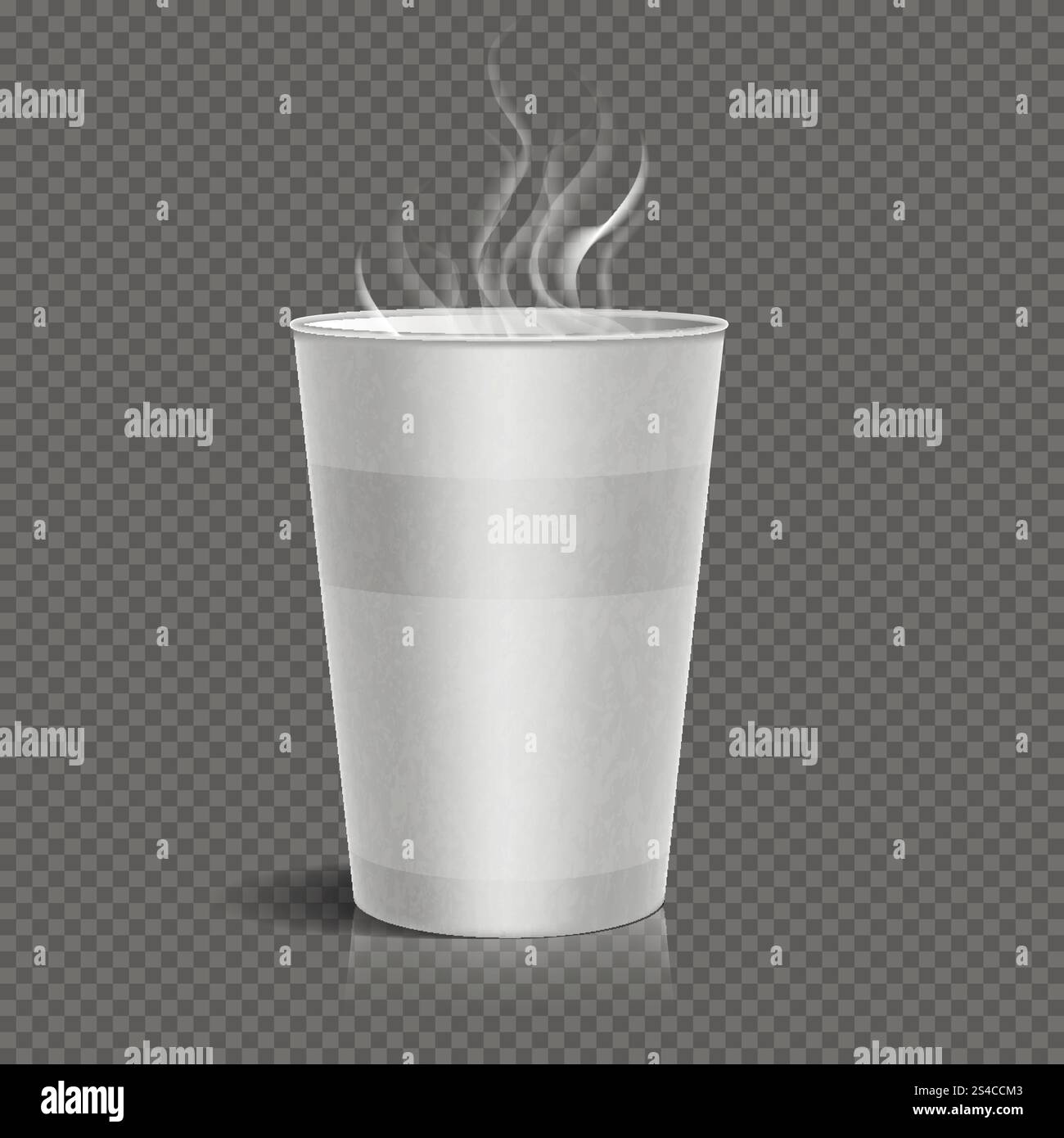 Disposable takeaway paper coffee cup with steam vector illustration ...