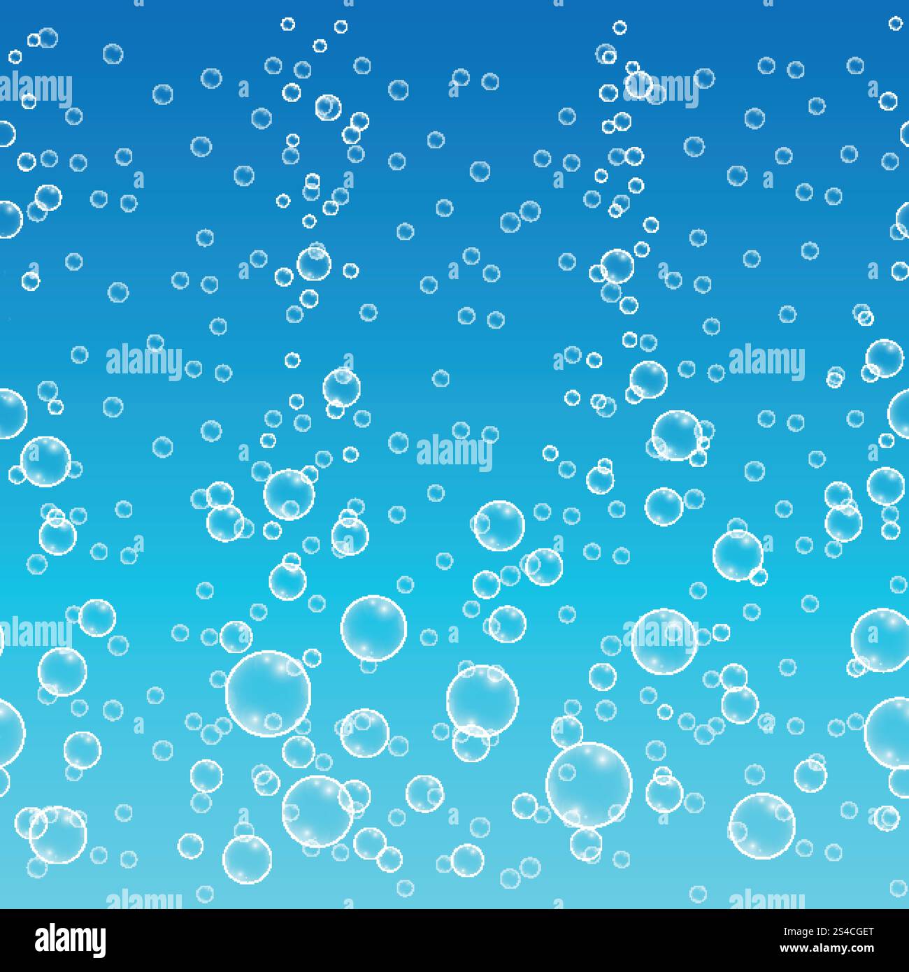Water with bubbles on horizontal seamless blue background. Water with ...