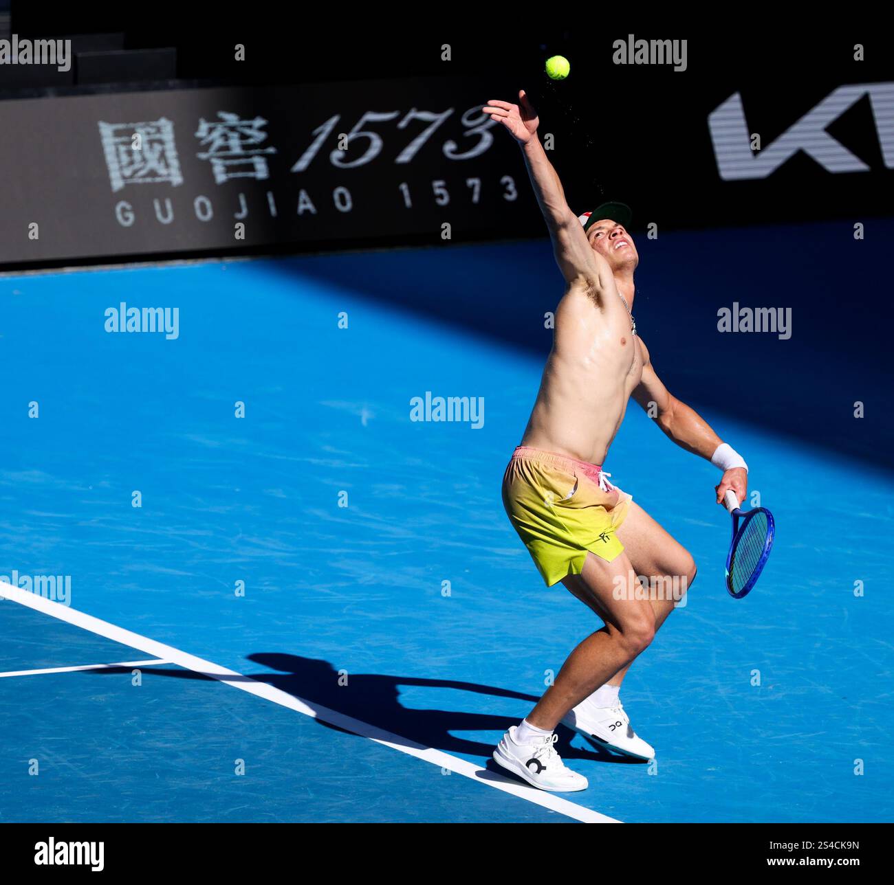 January 10, 2025 Melbourne, Australia BEN SHELTON of USA tosses up a