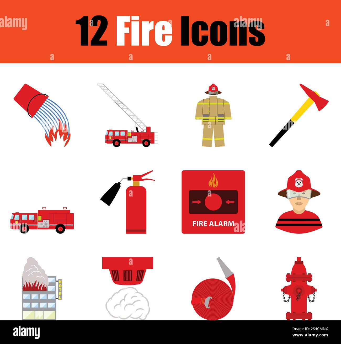 Fire protection frame fireman color Stock Vector Images - Alamy