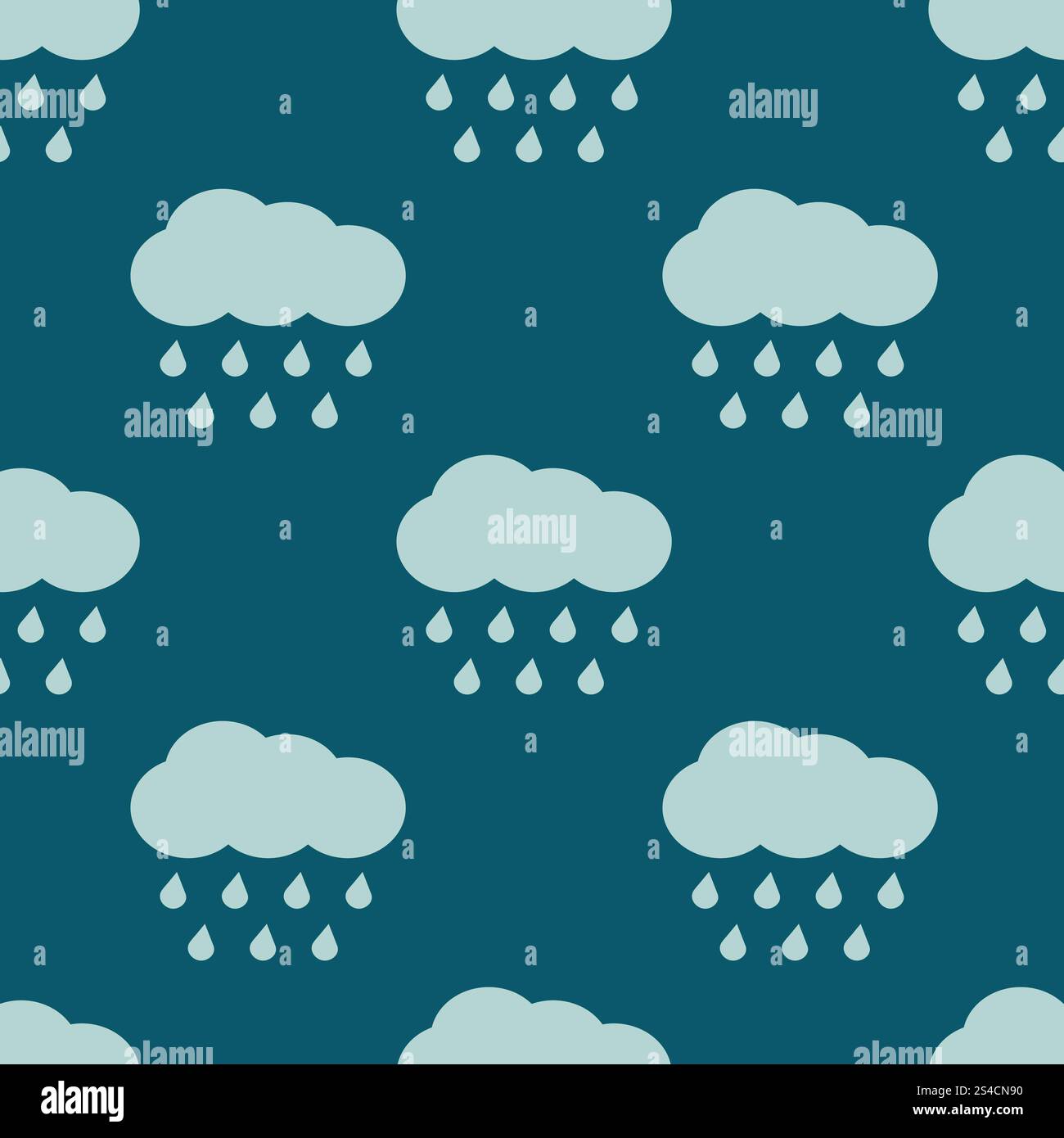 Vector clouds and rain weather seamless pattern. Vector clouds and rain ...