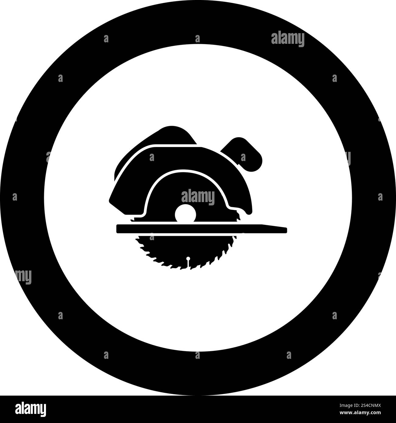 Manual circular saw icon black color in round circle vector ...