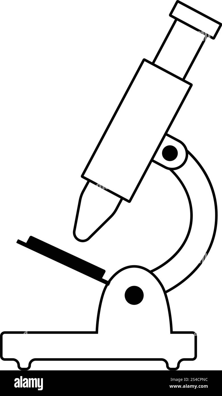 School microscope icon. Thin line design. Vector illustration Stock ...