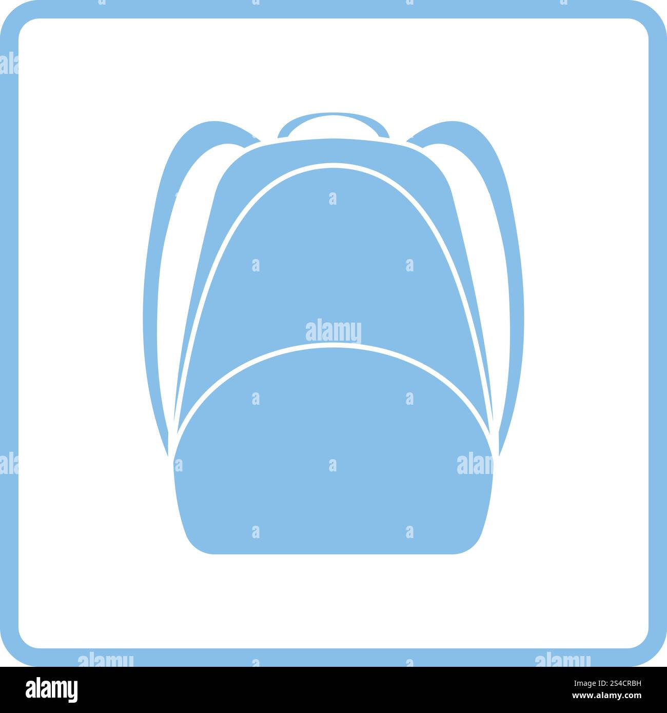 School rucksack icon. Blue frame design. Vector illustration Stock ...