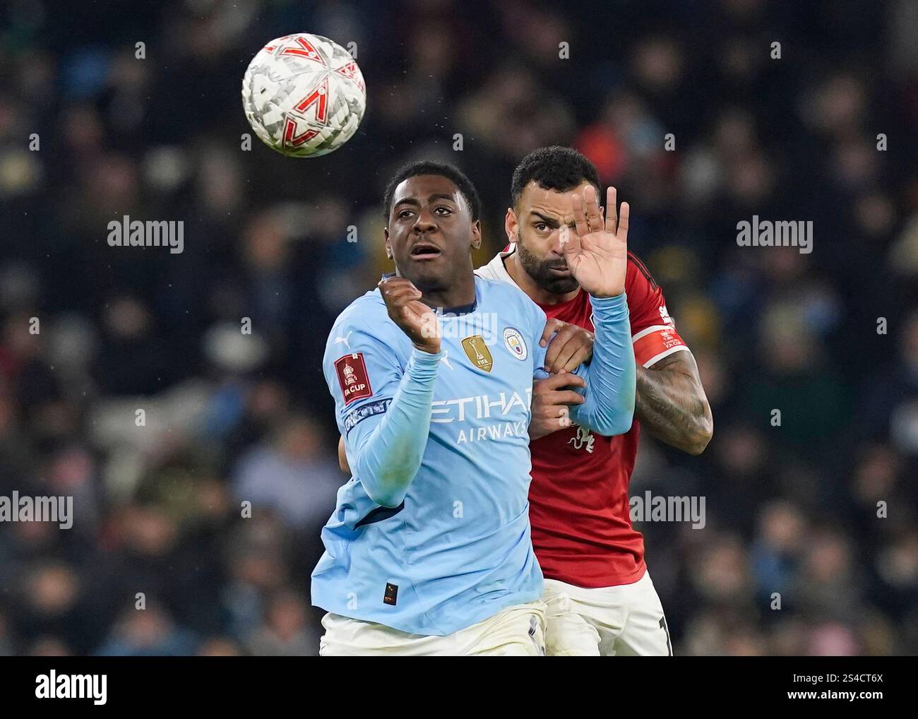 Manchester, England, 11th January 2025. Divin Mubama of Manchester City