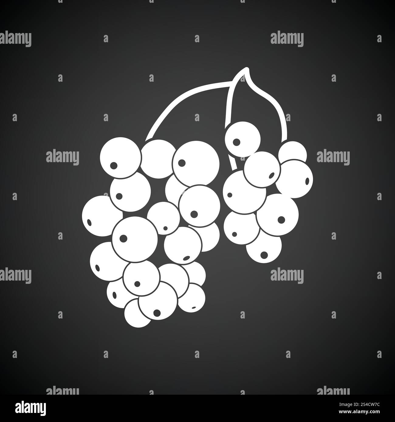 Icon of Black currant. Black background with white. Vector illustration ...