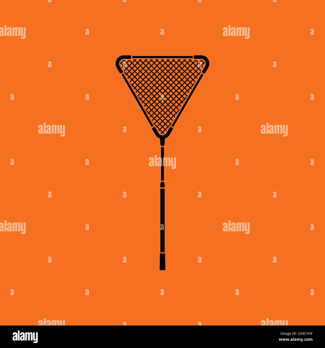 Icon of Fishing net . Orange background with black. Vector illustration ...