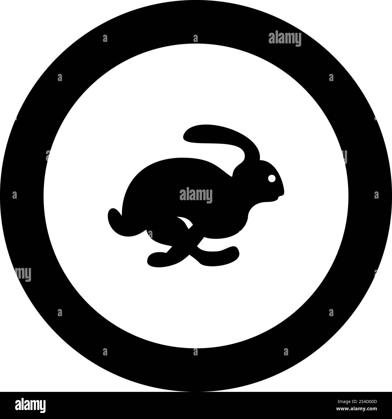 Rabbit hare concept speed icon black color in round circle vector ...