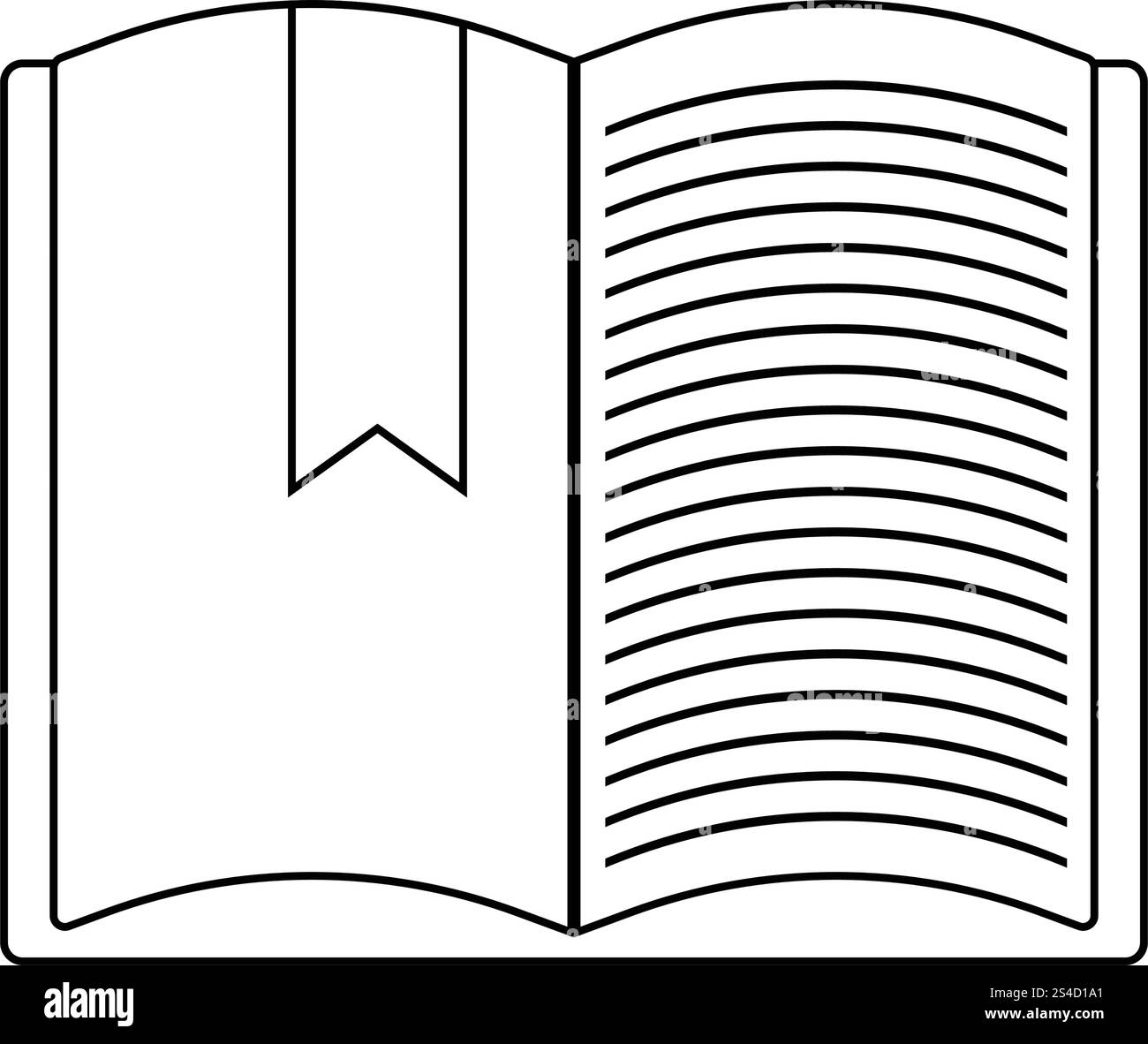 Open book with bookmark icon. Thin line design. Vector illustration ...