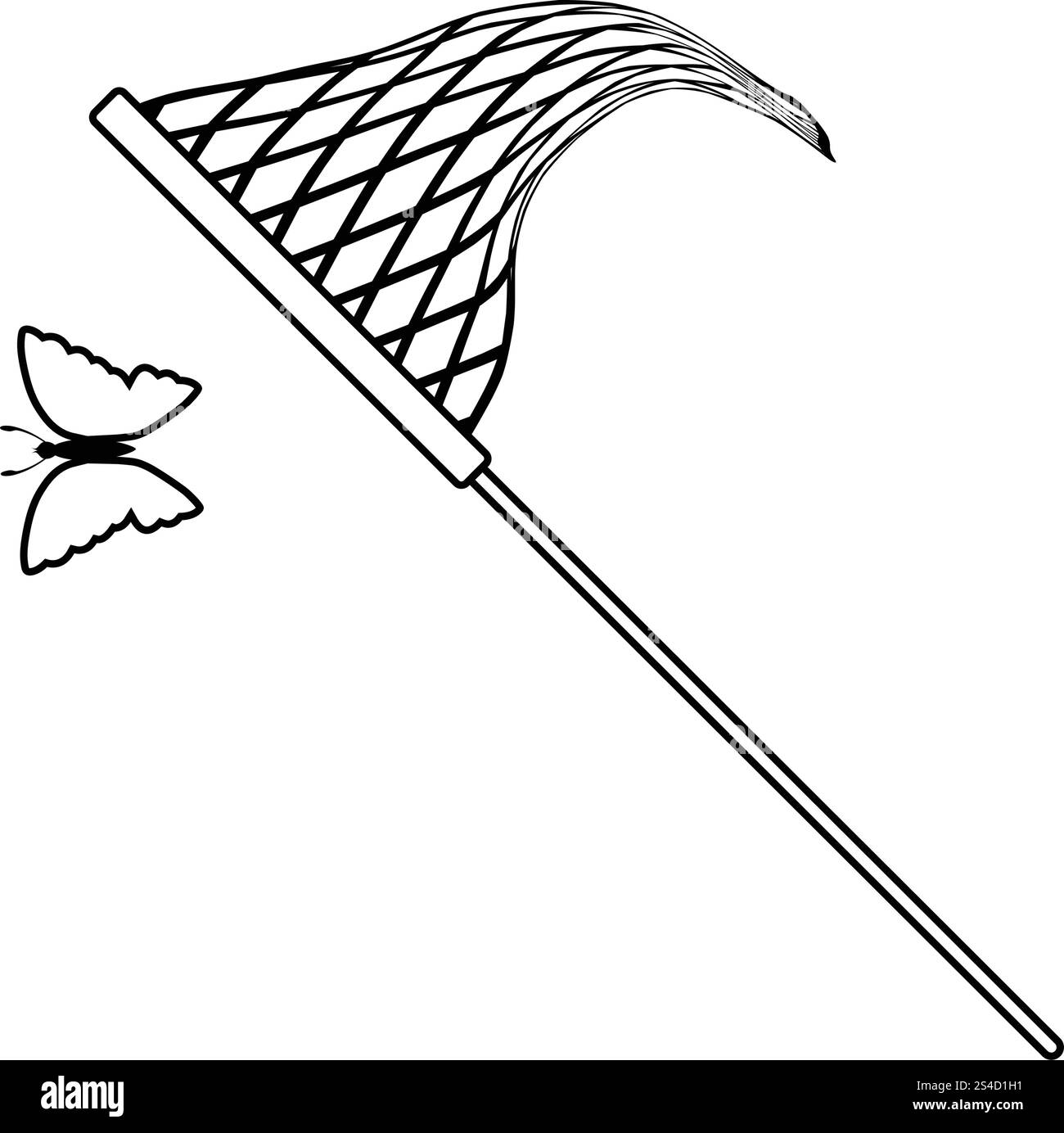 Icon of butterfly net. Thin line design. Vector illustration Stock ...