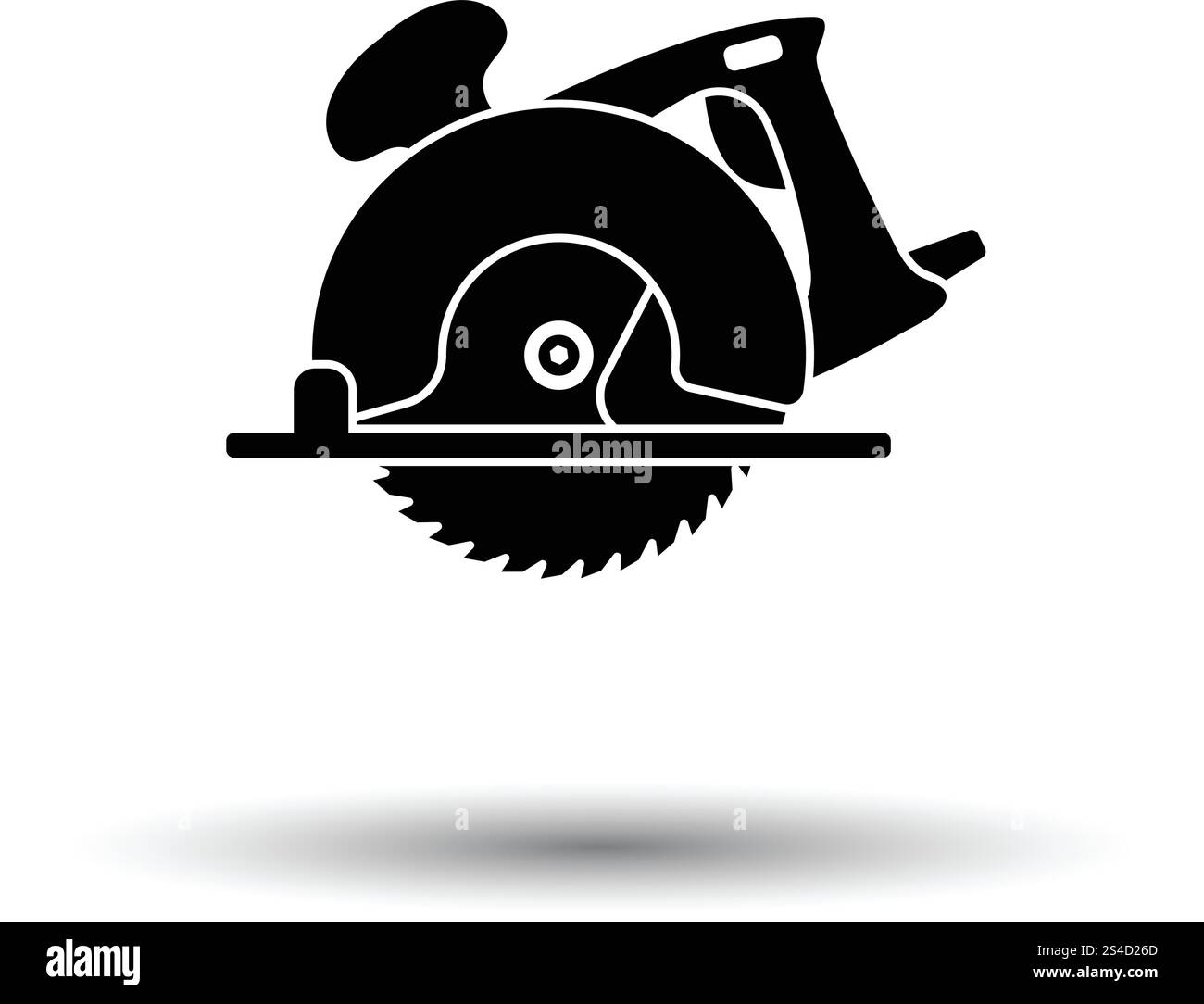 Circular saw icon. White background with shadow design. Vector ...