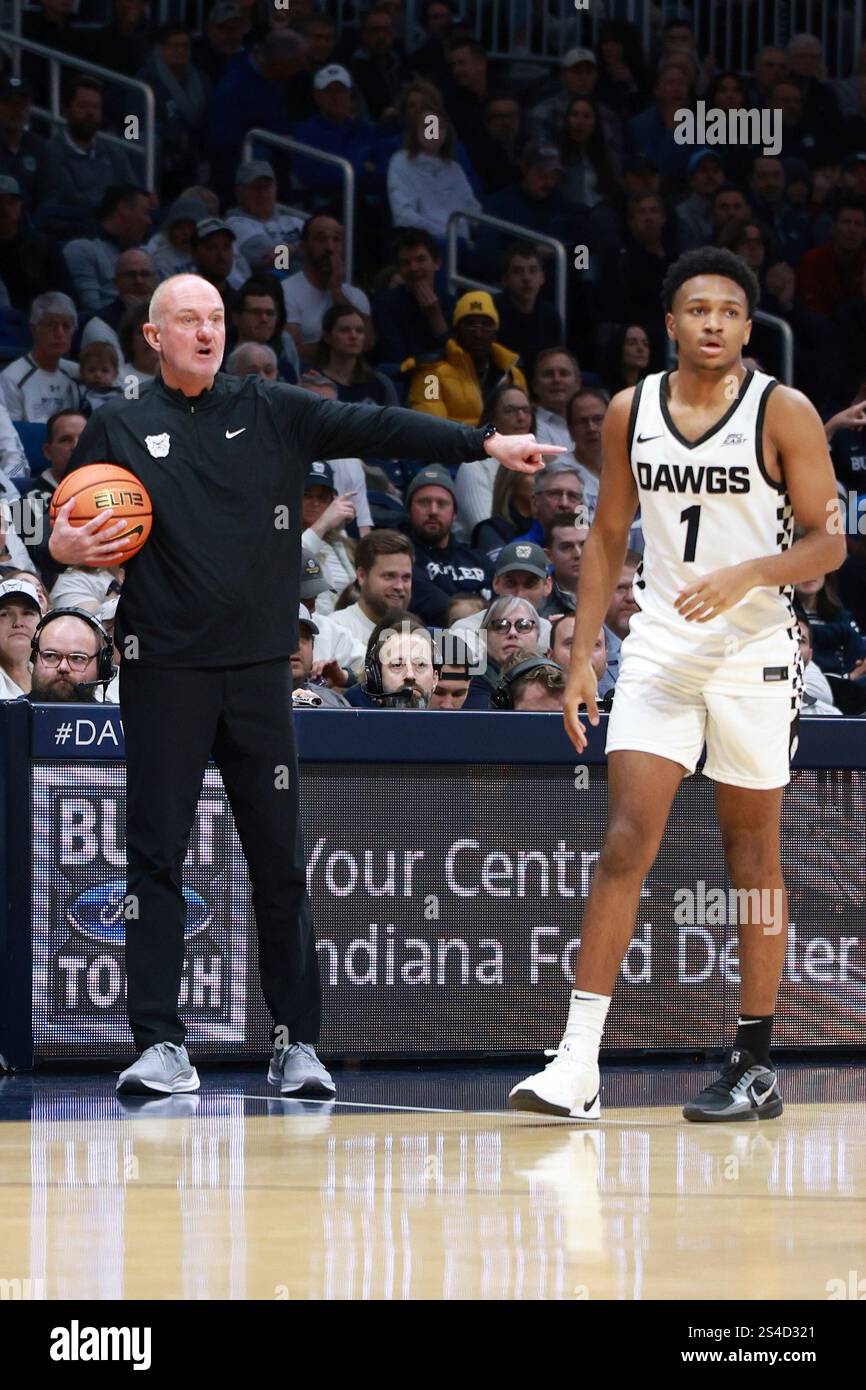 INDIANAPOLIS - JANUARY 11: Butler Bulldogs coach Thad Matta coaches on ...