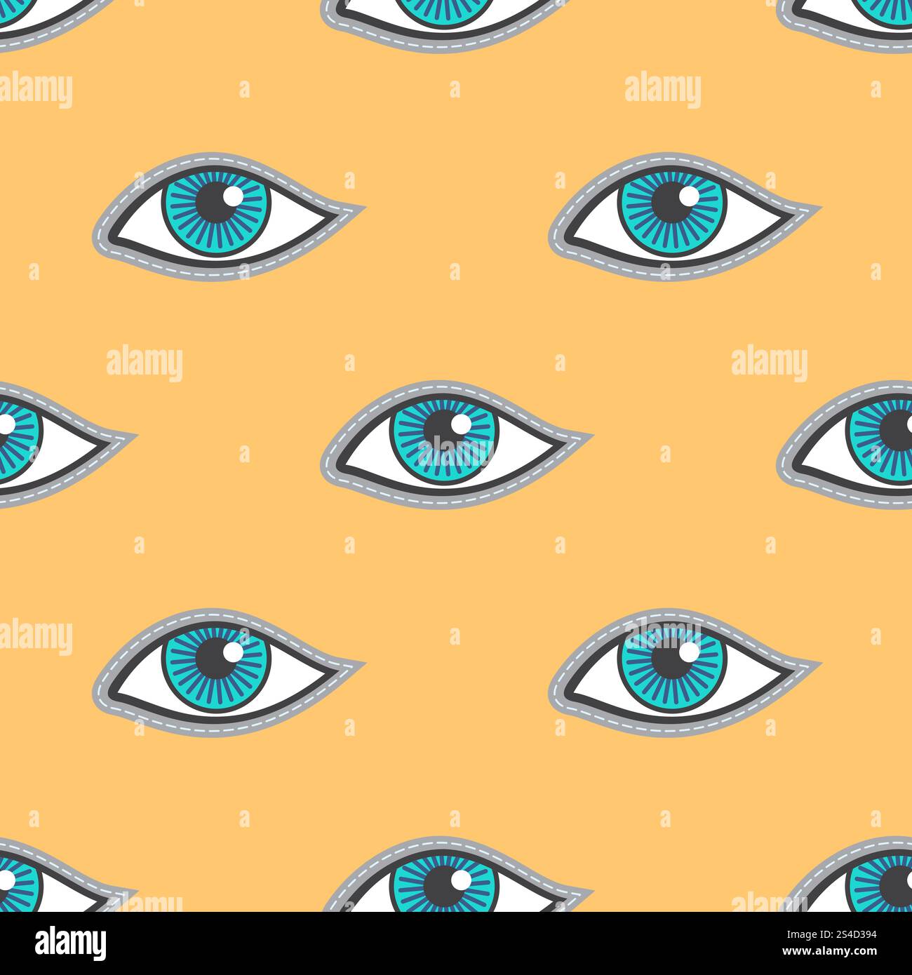 Blue eyes patch vector seamless pattern. Fashion human eyes illustration. Blue eyes patch vector seamless pattern Stock Vector