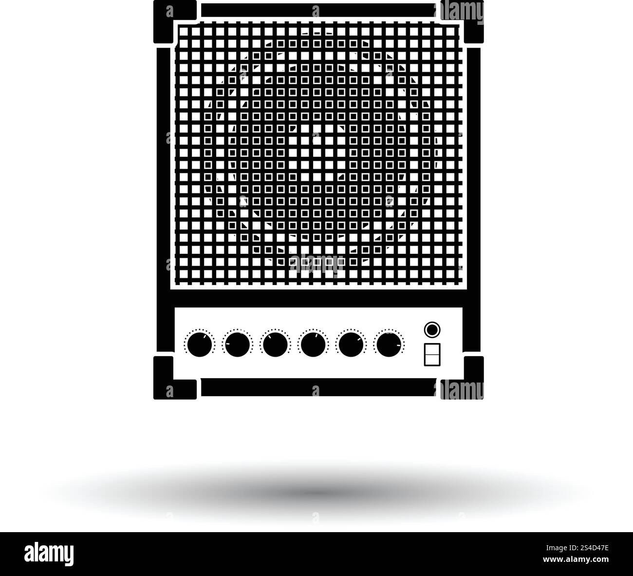 Audio monitor icon. White background with shadow design. Vector ...