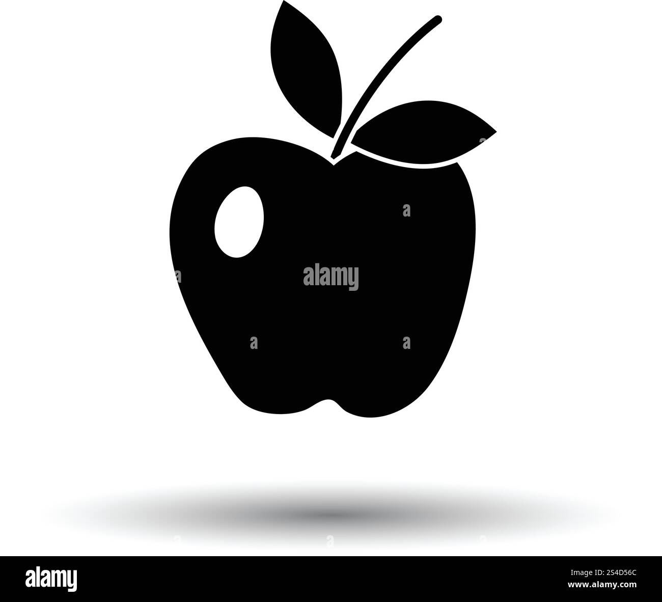 Icon of Apple. White background with shadow design. Vector illustration ...