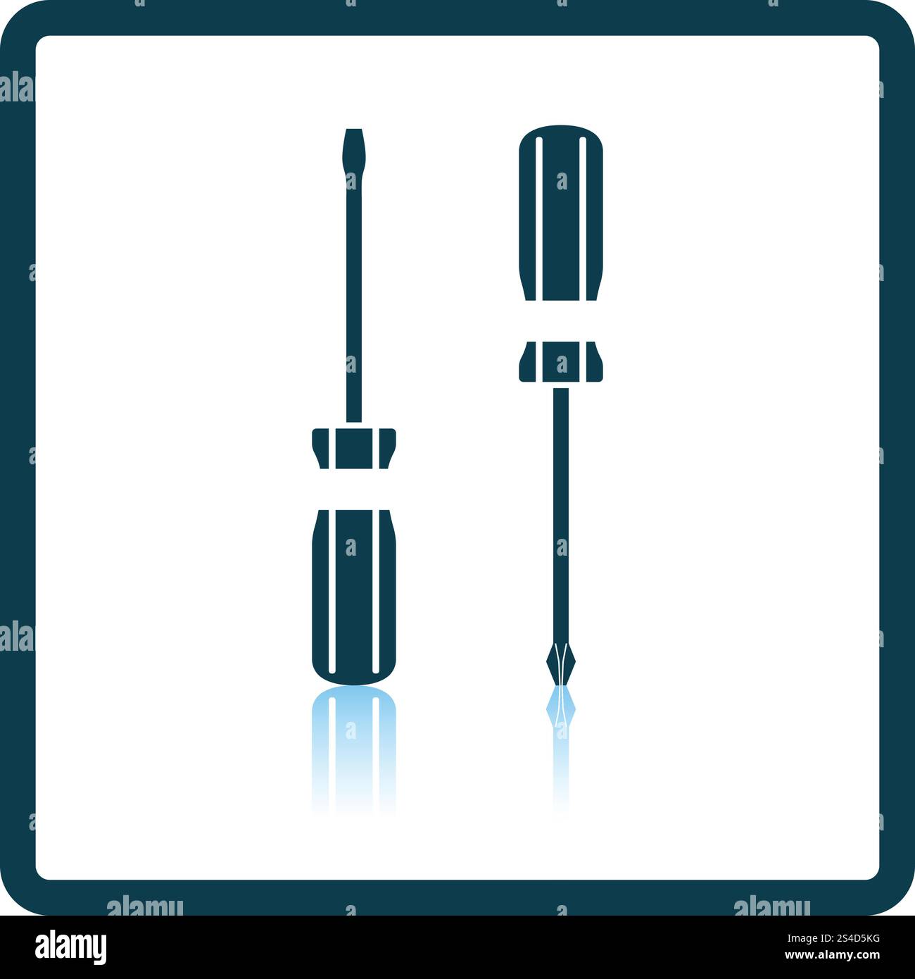 Screwdriver icon. Shadow reflection design. Vector illustration. Stock Vector
