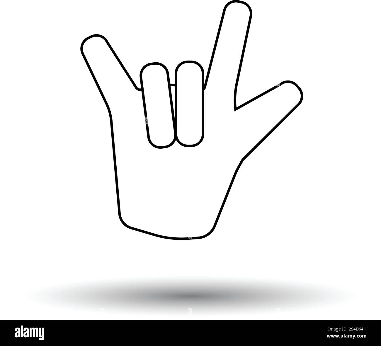 Rock hand icon. White background with shadow design. Vector ...