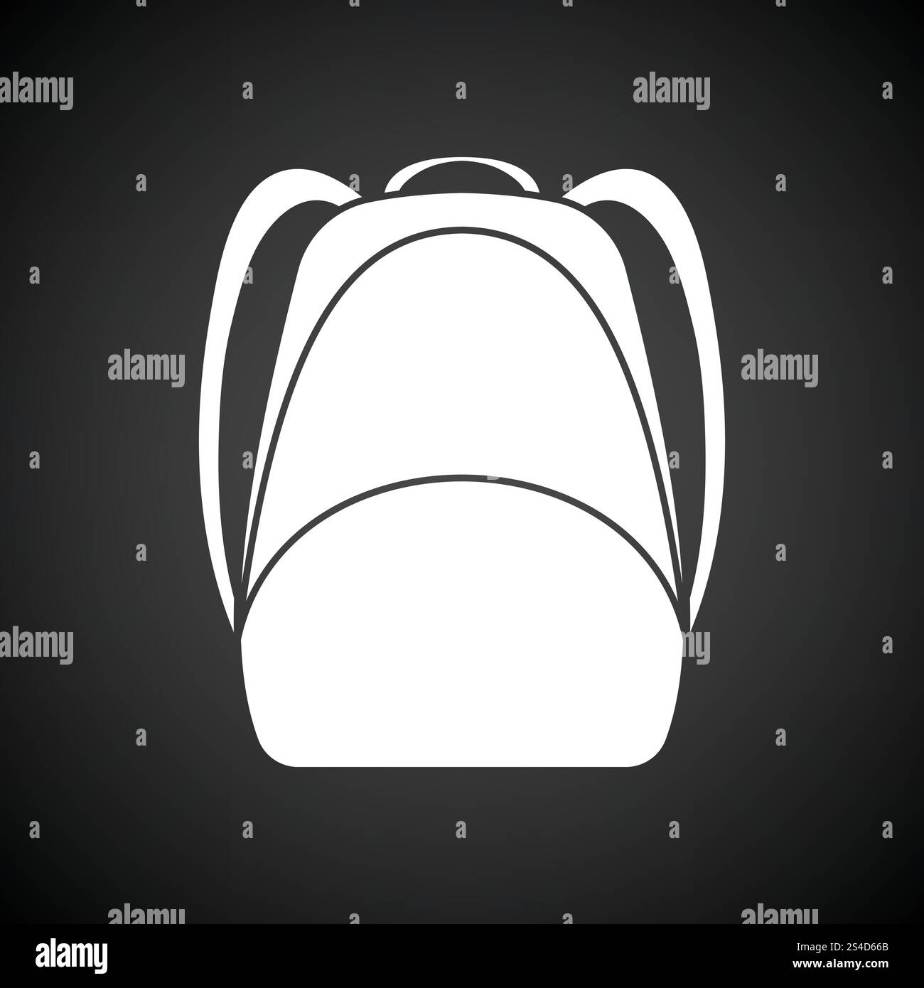 School rucksack icon. Black background with white. Vector illustration ...
