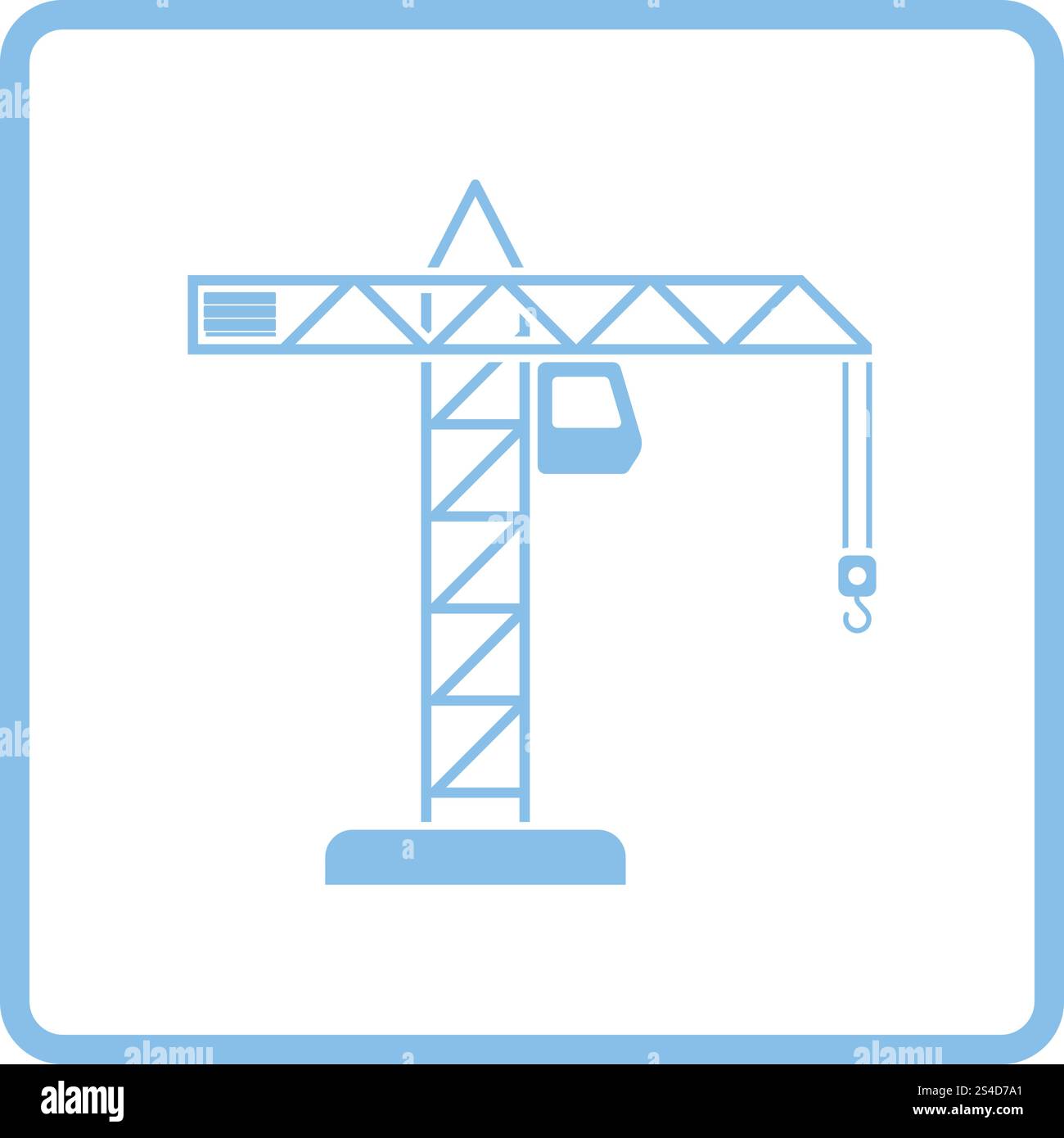 Icon of crane. Blue frame design. Vector illustration Stock Vector ...