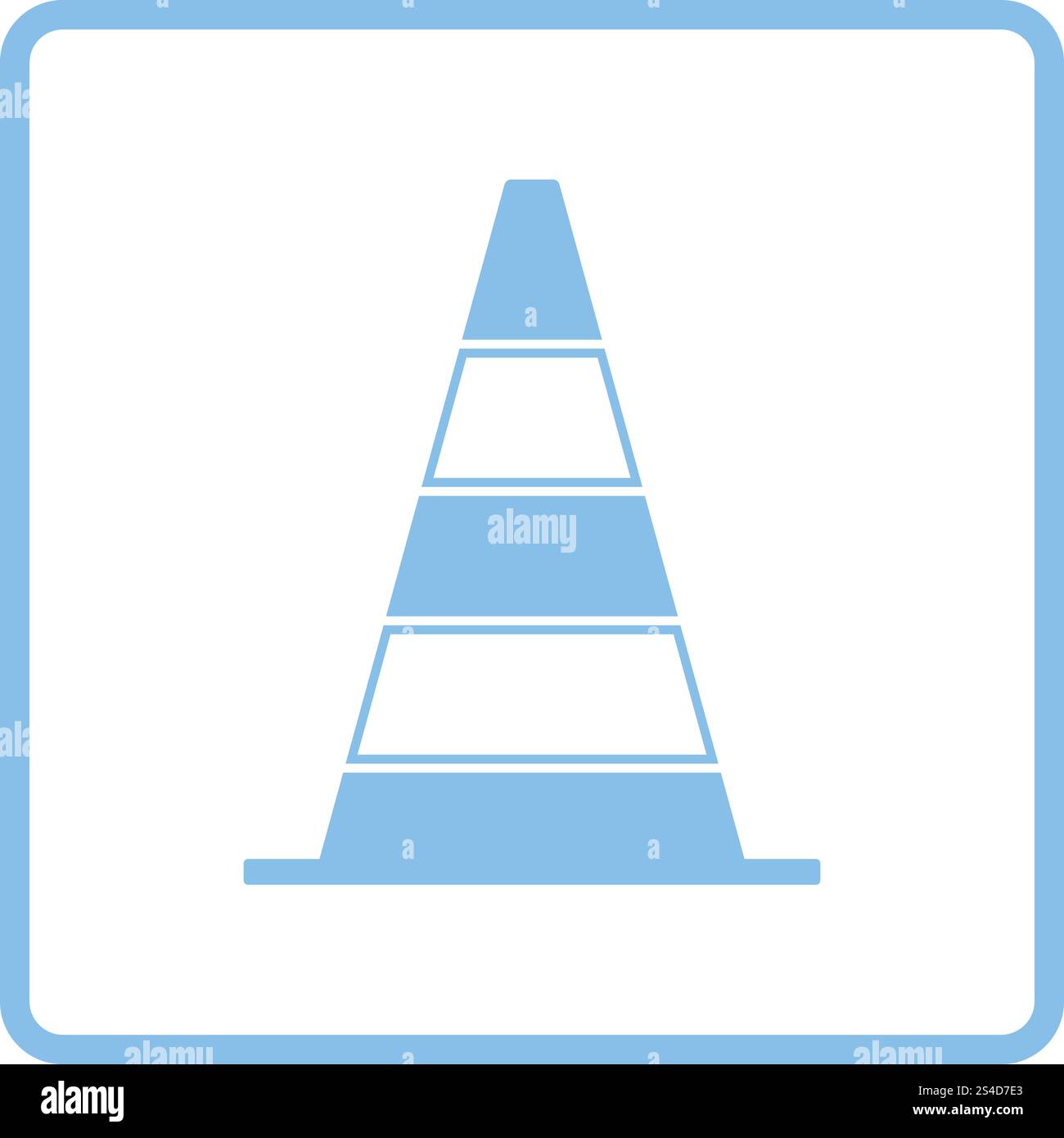 Icon of Traffic cone. Blue frame design. Vector illustration Stock ...
