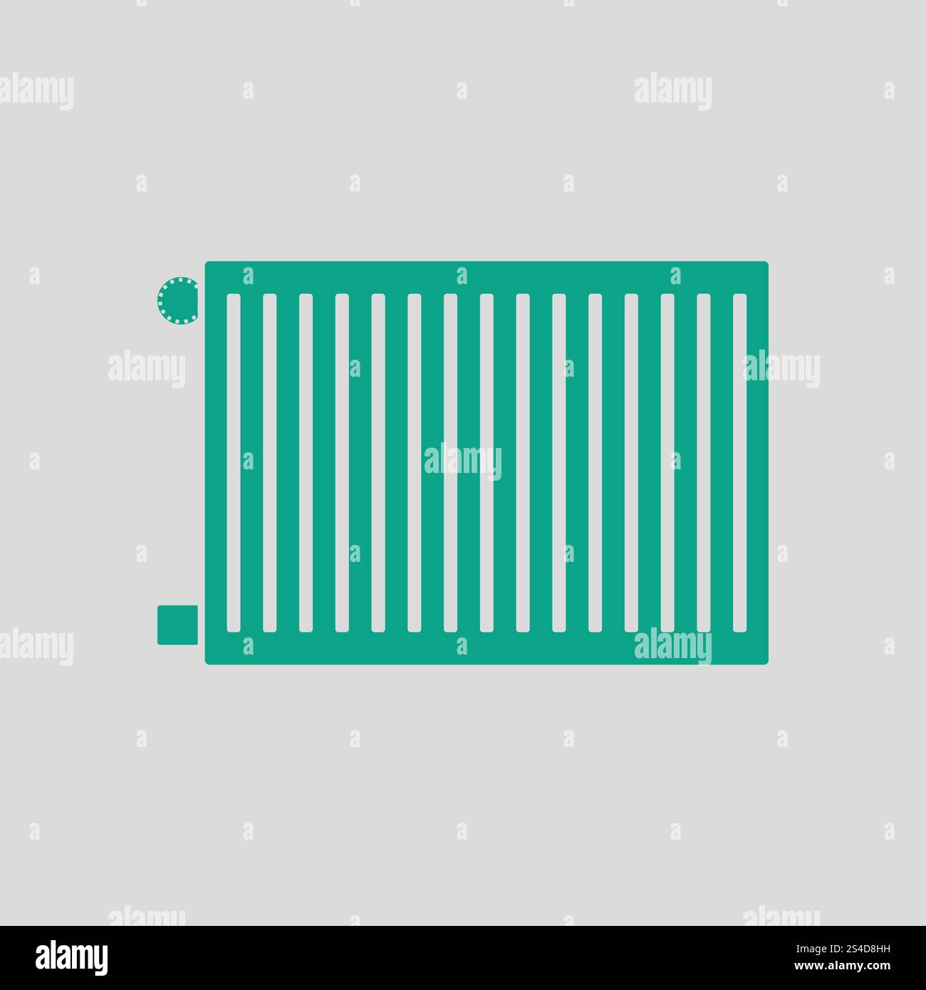 Icon of Radiator. Gray background with green. Vector illustration Stock ...