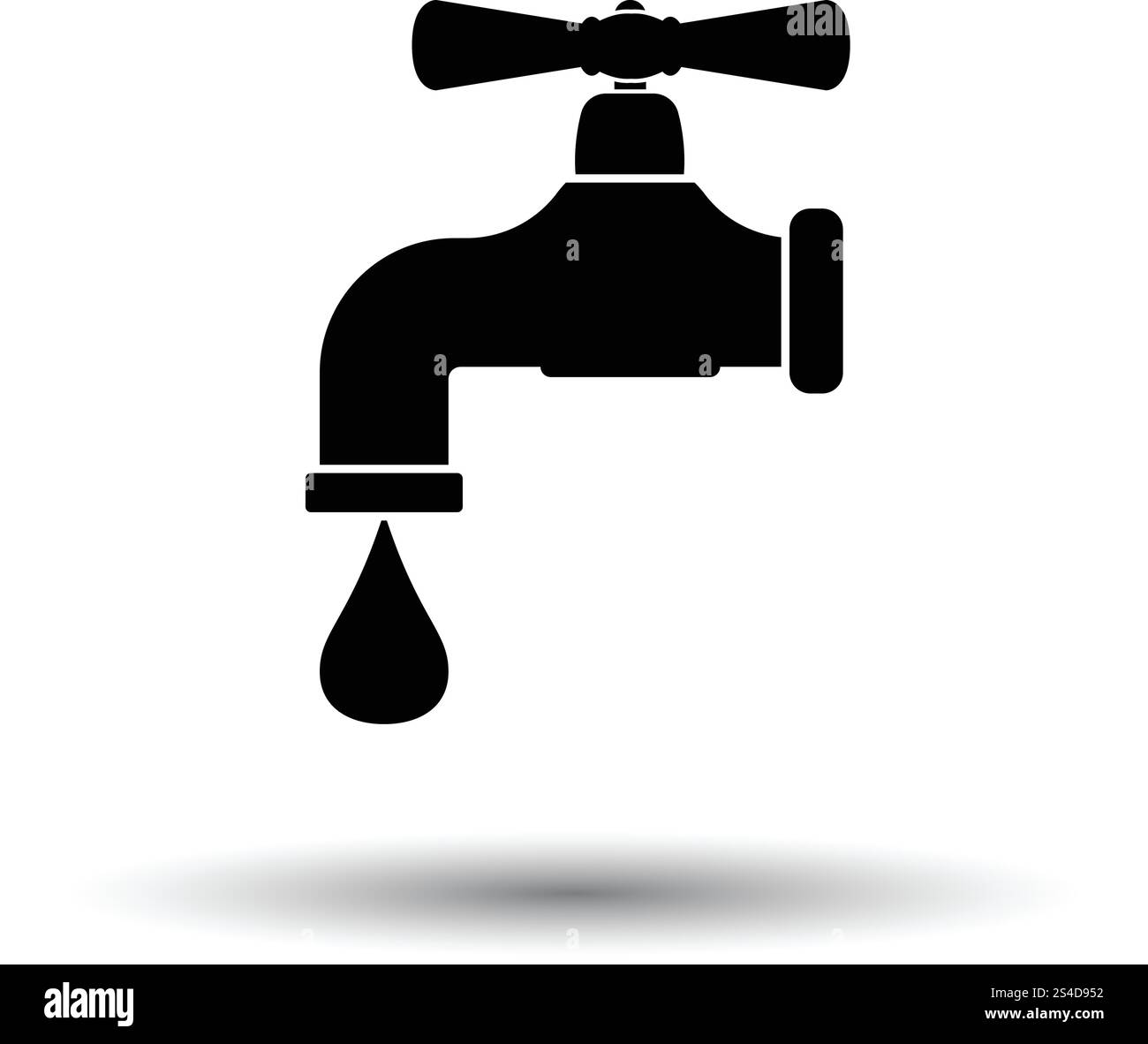 Icon of pipe with valve. White background with shadow design. Vector ...