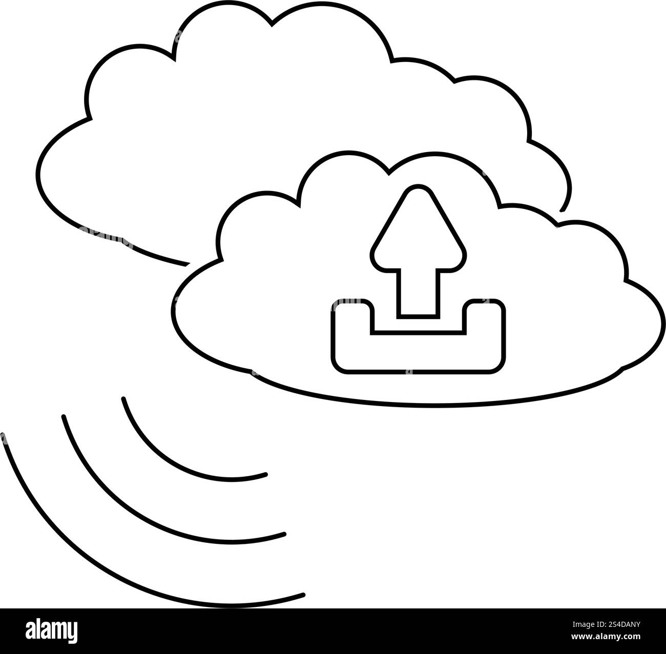Cloud upload icon. Thin line design. Vector illustration Stock Vector ...