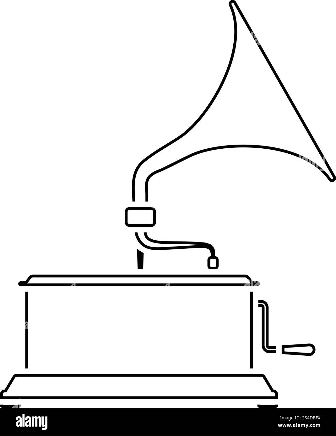 Gramophone icon. Thin line design. Vector illustration Stock Vector ...