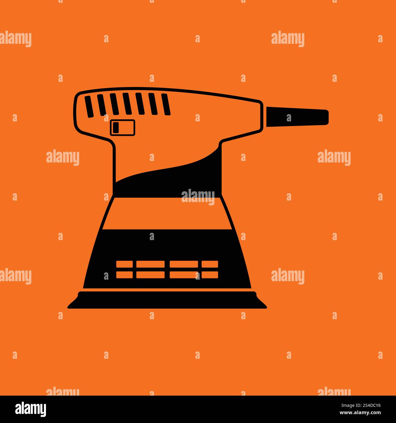 Grinder icon. Orange background with black. Vector illustration. Stock Vector