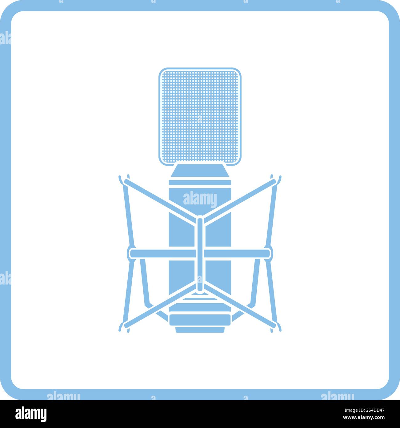 Old microphone icon. Blue frame design. Vector illustration Stock ...