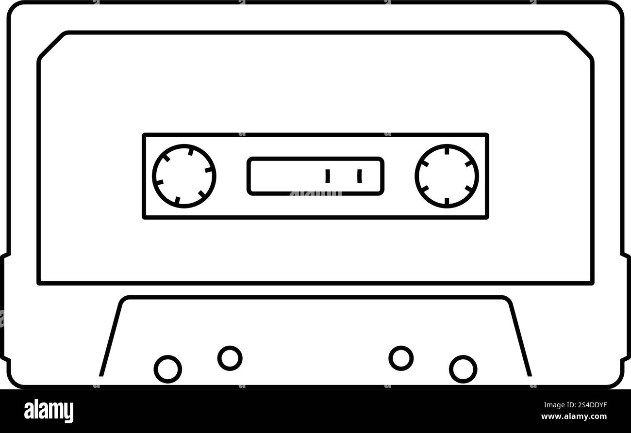Audio cassette icon. Thin line design. Vector illustration Stock Vector ...