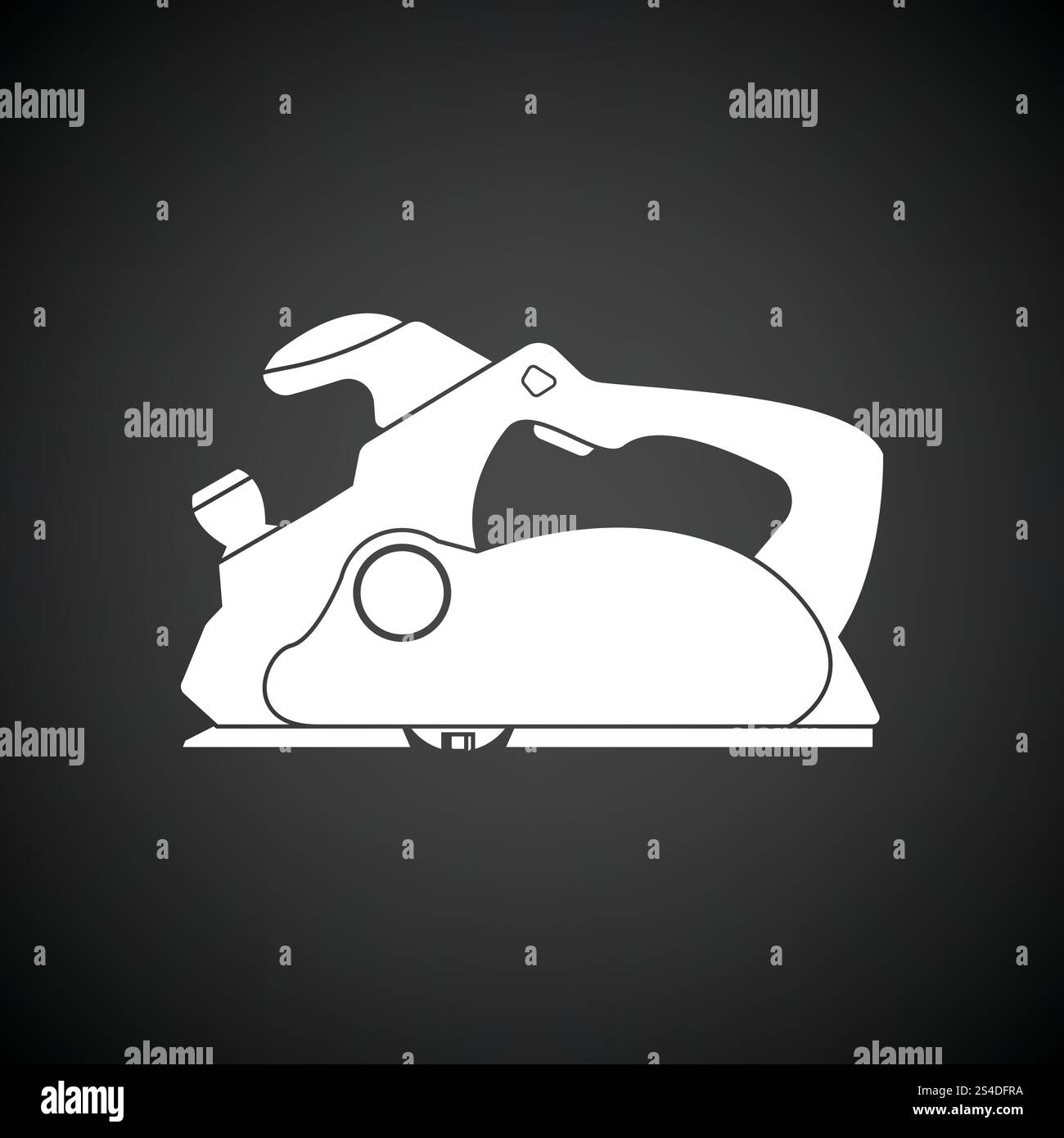 Electric planer icon. Black background with white. Vector illustration ...