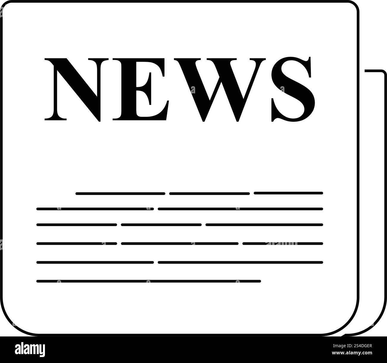 Newspaper icon. Thin line design. Vector illustration Stock Vector ...