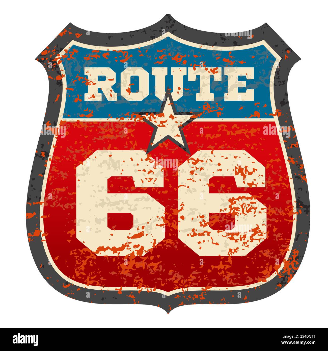 Historical Route 66 Faded Grunge Distressed Vintage T-Shirt Historical Route 66 Faded Grunge Distressed Vintage T-Shirt